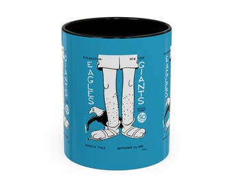 1962 Vintage New York Giants - Philadelphia Eagles Football Program Cover - Colorful Mugs, 11oz