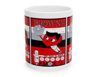 Vintage 1953 St Louis Browns Ceramic Mug, Baseball Fan Gift, Sports Memorabilia, Coffee Cup, Gift for Baseball Enthusiast, Father's Day