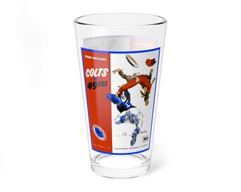 Mixing Glass, 16oz - 1959 Football San Francisco 49ers - Baltimore Colts, Football Fan Gift, Sports Barware, Football Memorabilia, Game Day