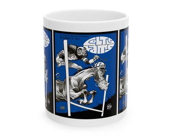 1961 Vintage Baltimore Colts - Los Angeles Rams Football Program Cover - Ceramic Mug, 11oz