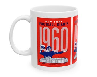 1960 Vintage New York Giants Football Media Guide Cover - Ceramic Mug, 11oz