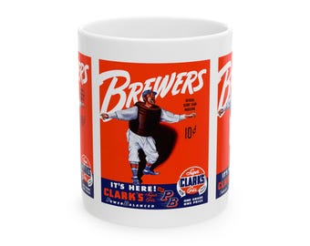 1951 Vintage Milwaukee Brewers Program Cover - Ceramic Mug, 11oz