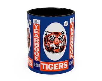 1964 Vintage Detroit Tigers Baseball Yearbook Cover - Colorful Mug, 11oz