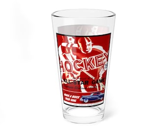 Mixing Glass, 16oz - 1952 Hockey All-Star Game, Unique Barware Gift, Vintage Sports Fan Present, Drinking Glassware, Retro Hockey Decor,