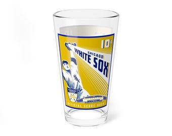 Mixing Glass 16oz - 1951 Baseball Chicago White Sox, Vintage Sports Fan Drinkware, Retro Barware Gift, Cocktail Glassware, Baseball