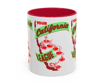 Vintage 1948 Baseball California League Colorful Mugs, Sports Team Fan Gift, Retro Sports Cup, Baseball Lover Mug, Pastime Baseball Souvenir