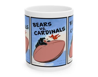 1949 Vintage Chicago Cardinals - Chicago Bears Football Program Cover - Ceramic Mug, 11oz