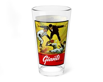 Vintage Baseball Mixing Glass, 16oz - 1965 San Francisco Giants Yearbook, Sports Barware, Retro Glass Tumbler, Baseball Memorabilia Gift,