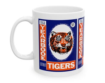 1964 Vintage Detroit Tigers Baseball Yearbook Cover - Ceramic Mug, 11oz