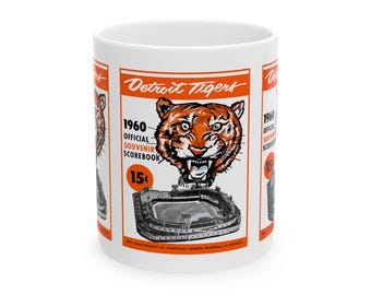 1960 Vintage Detroit Tigers - Tiger Stadium Program Cover - Ceramic Mug, 11oz