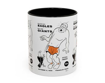1959 Vintage New York Giants- Philadelphia Eagles Football Program Cover - Colorful Mug, 11oz