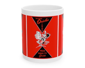 Ceramic Mug, 11oz - 1962 Baseball Baltimore Orioles Media Guide, Gift for Baseball Fans, Sports Memorabilia, Vintage Sports Decor, Baseball
