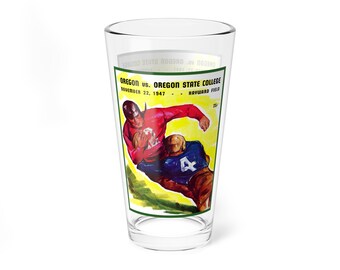 Mixing Glass, 16oz - 1947 Vintage Oregon State College- University of Oregon Ducks Football Program, Drinkware, Gift for Sports Fans, Home