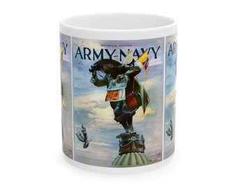 Vintage Army-Navy Football Ceramic Mug, 1960 Game Souvenir Cup, Sports Fan Gift, Military History Memorabilia, College Football Game Day