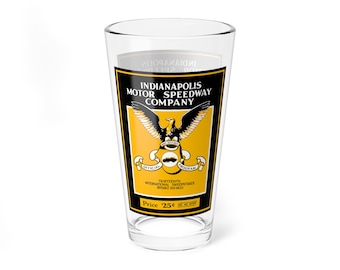 Mixing Glass, 16oz - Vintage 1925 Racing Indianapolis 500, Cocktail Glass, Barware, Gift for Car Enthusiasts, Racing Fans, Father's Day