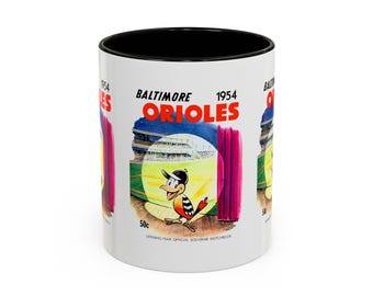 1954 Vintage Baltimore Orioles Sketchbook - Opening Year - Colorful Mugs, 11oz