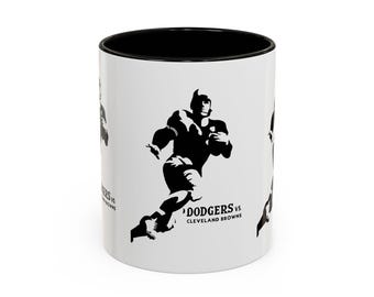 1947 Vintage Brooklyn Dodgers - Cleveland Browns Football  - Colorful Mug, 11oz