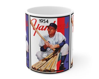 Vintage 1954 Baseball New York Yankees Yearbook Mug, Sports Memorabilia Coffee Cup, Baseball Fan Gift, Retro Sports Drinkware, Baseball