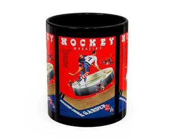 1938-1939 Vintage New York Americans Hockey Program Cover - Colorful Mugs, 11oz