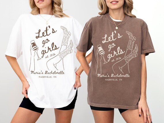Custom Cowgirl Bride Shirt, Lets Go Girls Nashville Shirt, Last Rodeo Bachelorette Party, Country Bridal Party Tees, Western Bridesmaid Gift