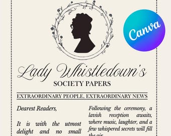 Bridgerton’s Lady Whistledown Inspired Wedding Invitation | Customizable | Personalized Digital Download