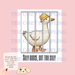Adesivo digitale Too Silly Goose – Edizione Jailbird / Oca sciocca, diventata troppo sciocca, commedia sugli animali, oca in prigione