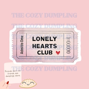 Lonely Hearts Club Digital Art Aufkleber | Valentinstag, Singles, Single Lady, Singles Club, Lonely Club
