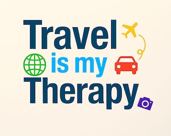 Travel Is My Therapy PNG, Travel Quote Clipart (Digital Download)