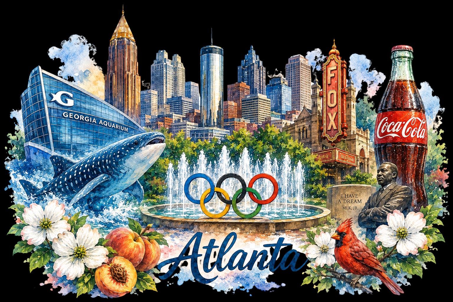 Atlanta Coca Cola Print - Etsy