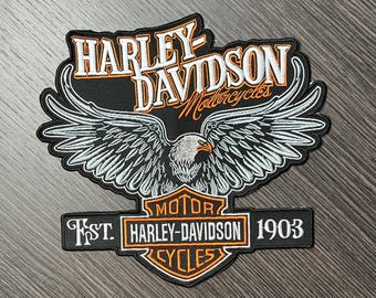 Parche bordado de motociclista con águila de Harley Davidson