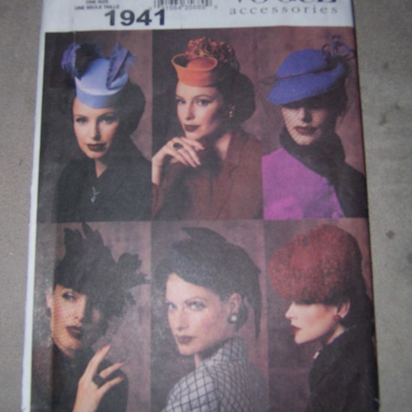 Vogue Accessories 1941 Vintage Hats Pattern 7657