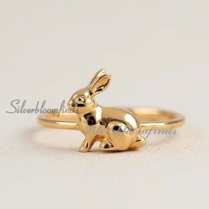 14K guld kaninring, kaninring