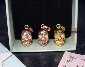 14k Gold Skull Pendant: Handmade Gothic Jewelry