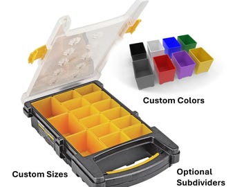 Niestandardowe pojemniki organizacyjne do magazynu, 15-pojemnikowa skrzynia do przechowywania małych, przenośnych części (Harbor Freight)