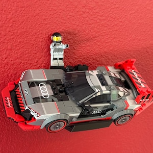 Brick Model Car Universal Wall Mounting Kit with mini-figure Display! - (Lego Speed Champions Compatible)