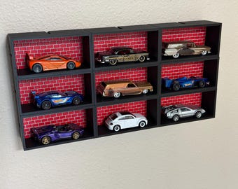 Najwyższej jakości prostokątny system ekspozycyjny zabawkowych samochodów w skali 1:64 z niestandardowym tłem 3D!