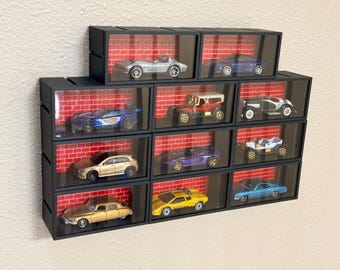 Luksusowy, zamknięty system ekspozycyjny zabawkowych samochodów w skali 1:64 z niestandardowym tłem 3D! -- Pyłoszczelna edycja kolekcjonerska --