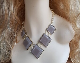 Mauve/Grey Modern Necklace