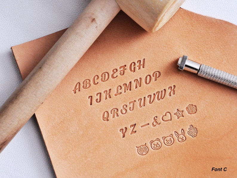 Leatherism Dap-Dap-Sew Genuine Leather Alphabet O-Z Capital Letter Upper Case Keychain Keyring DIY Kit