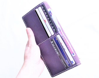 Leatherism Ho-Ho-Sew Genuine Leather Long Wallet 12 Card Slots DIY Kit