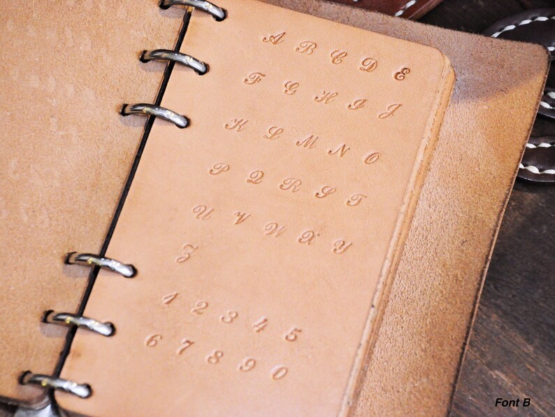 Leatherism Dap-Dap-Sew Genuine Leather Alphabet O-Z Capital Letter Upper Case Keychain Keyring DIY Kit