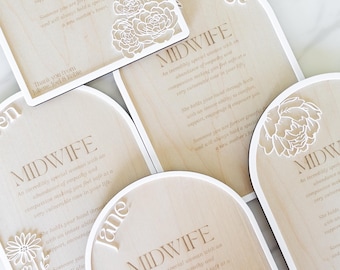 Placa personalizada de partera / placa de obstetra / placa de agradecimiento / regalo de agradecimiento