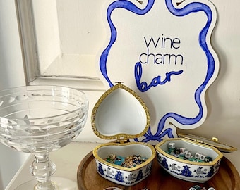 Personalisiertes Wein Charm Kit: Benutzerdefinierte Name Bead Charms, Party-Gastgeber Geschenk