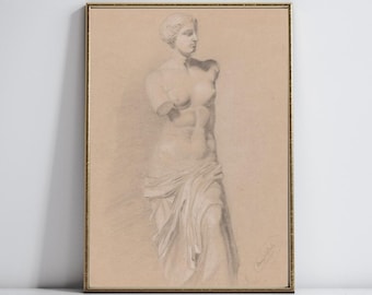 Greek Statue Print | Hellenic Art Print | Vintage Art | Greek Mythology Print | Digital Download Wall Art | Aesthetic Wall Decor