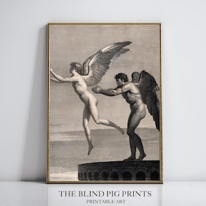Dood van Icarus-afdruk | Helleense kunst | Griekse mythologie print | Digitale download kunst aan de muur | Esthetisch muurdecor