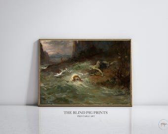 The Death of Orpheus | Hellenic Art | Greek Mythology Print | Digital Download Wall Art | Aesthetic Wall Decor