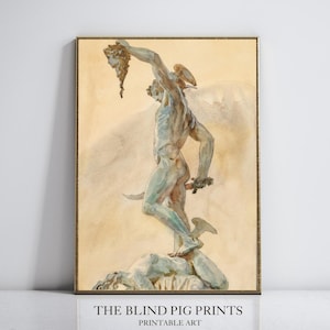 Perseus Greek Hero | Hellenic Art | Greek Mythology Print | Digital Download Wall Art | Aesthetic Wall Decor