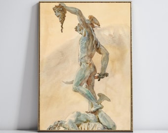 Perseus Greek Hero | Hellenic Art | Greek Mythology Print | Digital Download Wall Art | Aesthetic Wall Decor