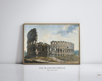 Roman Colosseum Print | Light Academia | Vintage Aesthetic | Hellenic Art | Antique Wall Art | Digital Download Wall Art