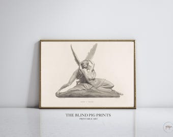 Amor und Psyche Poster | Hellenische Kunstdruck | Vintage Kunst | Griechische Mythologie Druck | Digitaler Download Wandkunst | Ästhetische Wanddekoration